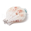 7Pcs 7 Styles Natural Scallop Shell & Dyed Synthetic Turquoise Starfish Pendants PALLOY-JF03564-02-5