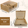 Rectangle Wooden Memory Keepsake Boxes with Lids CON-WH0101-029-2