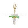 Glass & Acrylic & Shell Pearl Flower Pendant Decorations HJEW-MZ00209-04-2