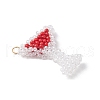 Glass Seed Beaded Wine Glass Pendants PALLOY-MZ00551-3