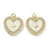 Brass Micro Pave Clear Cubic Zirconia Pendants KK-L213-015G-1