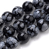 Natural Snowflake Obsidian Beads Strands G-S259-20-10mm-1