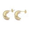 Brass Micro Pave Clear Cubic Zirconia Stud Earrings for Women EJEW-U056-03G-4