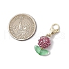 Flower Glass Seed Beads Beaded Pendant Decorations HJEW-MZ00195-05-3