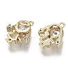 Brass Micro Pave Cubic Zirconia Charms KK-N232-47-NF-2