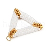 Handmade Glass Seed Beaded Triangle Pendants PALLOY-MZ00756-01-3