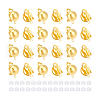 Unicraftale 30Pcs Half Round Brass Clip-on Earring Findings KK-UN0001-91G-1