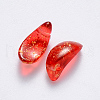 Transparent Spray Painted Glass Charms GLAA-R211-08-A02-2