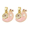 Brass Micro Pave Cubic Zirconia Enamel Pendants KK-L231-05G-1