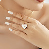 Elegant Fashionable Brass Micro Pave Clear Shiny Cubic Zirconia Heart Necklaces for Daily Wear HK4555-1-2