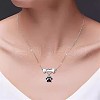 Paw Print & Bone & Heart Alloy Black Enamel Pendant Necklaces for Women FS-WG4E09B-01-3