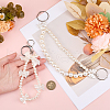 Beebeecraft 2Pcs 2 Styles ABS Plastic Pearl Pendant Decorations AJEW-BBC0002-34-3