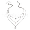 Brass 3 Layer Necklaces for Women NJEW-JN04734-01-4