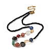 304 Stainless Steel Natural Gemstone Beaded Necklaces NJEW-U026-14G-4