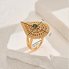 Brass Micro Pave Cubic Zirconia Adjustable Finger Rings for Women TD9385-4-2