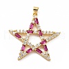 Rack Plating Brass Micro Pave Cubic Zirconia Pendants KK-E281-09G-03-1
