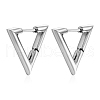 Stainless Steel Triangle Hoop Earrings PW-WGCD79E-02-1