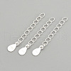 925 Sterling Silver Twisted Extender Chains STER-S002-33-1