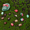 ARRICRAFT 30Pcs 5 Styles Natural Banded Agate & Jade Cabochons G-AR0005-17-3