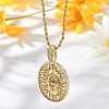 Brass Cubic Zirconia Pendant Necklaces for Women NJEW-U034-02A-G-3