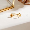 304 Stainless Steel Open Cuff Rings for Women RJEW-K296-01G-2