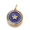 Brass Enamel Pentacle Pendants KK-L185-02B-2