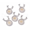Natural Quartz Crystal Connector Charms G-G983-02P-07-1