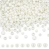  300Pcs 3 Styles ABS Plastic Imitation Pearl Beads KY-NB0001-72-1