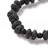 Rondelle & Round Natural Lava Rock Beaded Necklaces NJEW-Q341-10-2
