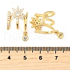 Brass Micro Pave Clear Cubic Zirconia Cuff Earrings EJEW-K309-07G-5