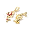 Brass Micro Pave Cubic Zirconia Pendants KK-C104-04A-G-2