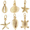 Beebeecraft 24Pcs 6 Styles Brass Pendants KK-BBC0014-37-1