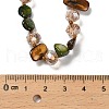 Dyed Natural Shell Chip & Faceted Rondelle Glass Beaded Long Necklaces for Women NJEW-S456-02-2