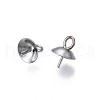 304 Stainless Steel Cup Peg Bails Pendants STAS-S057-58C-P-4