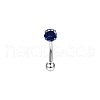 316 Surgical Stainless Steel Flat Round Cubic Zirconia Eyebrow Curved Barbell Rings WG43657-04-1
