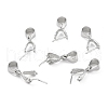 Anti-Tarnish Rhodium Plated 925 Sterling Silver Ice Pick Pinch Bails STER-Z001-017P-1