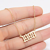 1998 Birth Year Number 201 Stainless Steel Pendant Cable Chain Necklaces FS-WGB5F08-24-1