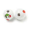 Printed Wood European Beads WOOD-G022-05A-2
