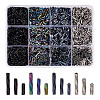 GOMAKERER 1960Pcs 12 Styles Glass Twisted Bugle Beads SEED-GO0001-07A-1