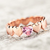 Mother's Day Rings Heart Alloy Pave Cubic Zirconia Finger Rings for Women FS-WGA8193-02-1