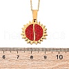 304 Stainless Steel Polymer Clay Rhinestones Sun Openable Pendant Necklaces for Women NJEW-Z065-10G-02-5