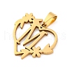 Ion Plating(IP) 201 Stainless Steel Pendants STAS-N103-183G-M-2