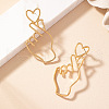 Finger Heart Alloy Stud Earrings FS-WG92D94-01-2