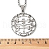 304 Stainless Steel Hollow Cut Demon Seal Sigil Pendant Necklaces NJEW-H065-25P-3