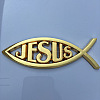 Waterproof 3D Jesus Fish ABS Plastic Self Adhesive Sticker RELI-PW0001-096A-01-1