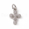 Brass Micro Pave Clear Cubic Zirconia Charms ZIRC-F132-63P-1