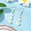 2Pairs 2 Styles Flower Natural Freshwater Shell Leverback & Dangle Earring Sets EJEW-JE06338-2