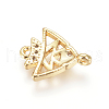 Brass Micro Pave Cubic Zirconia Links connectors ZIRC-L085-16G-2