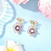 Flower Handmade Glass Seed Beads Dangle Stud Earrings EJEW-MZ00471-01-1