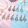6Pairs 6 Colors Alloy & Synthetic Turquoise Chandelier Earrings EJEW-JE06340-1
